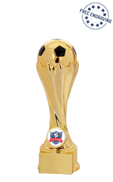 3D Power Football Gold Chrome Finish Trophy - X802.01