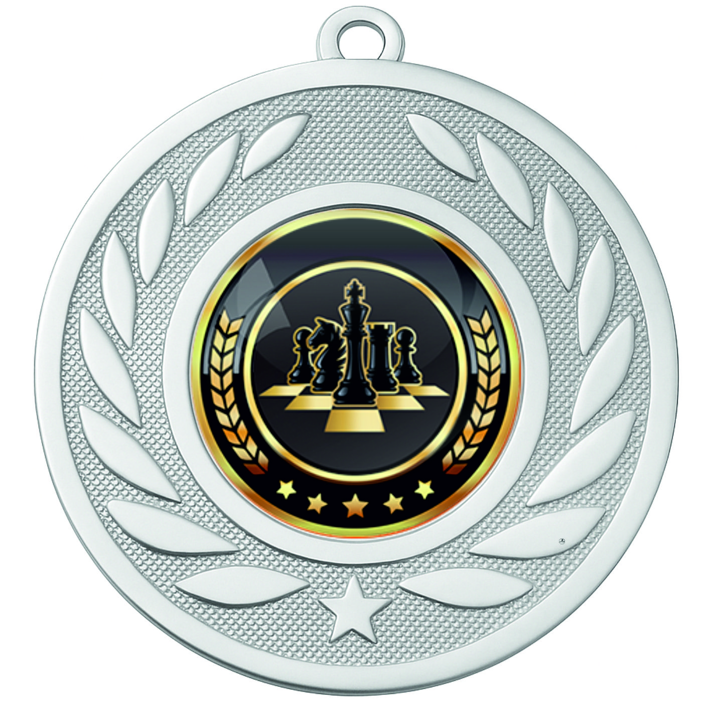 Silver Laurel Colour Chess Medal-FREE Ribbon-BIE.M9459.02