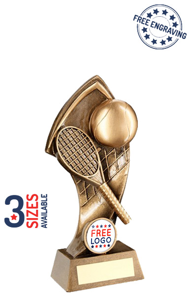 Gold Tennis Twisted Backdrop Resin Trophy- RF757