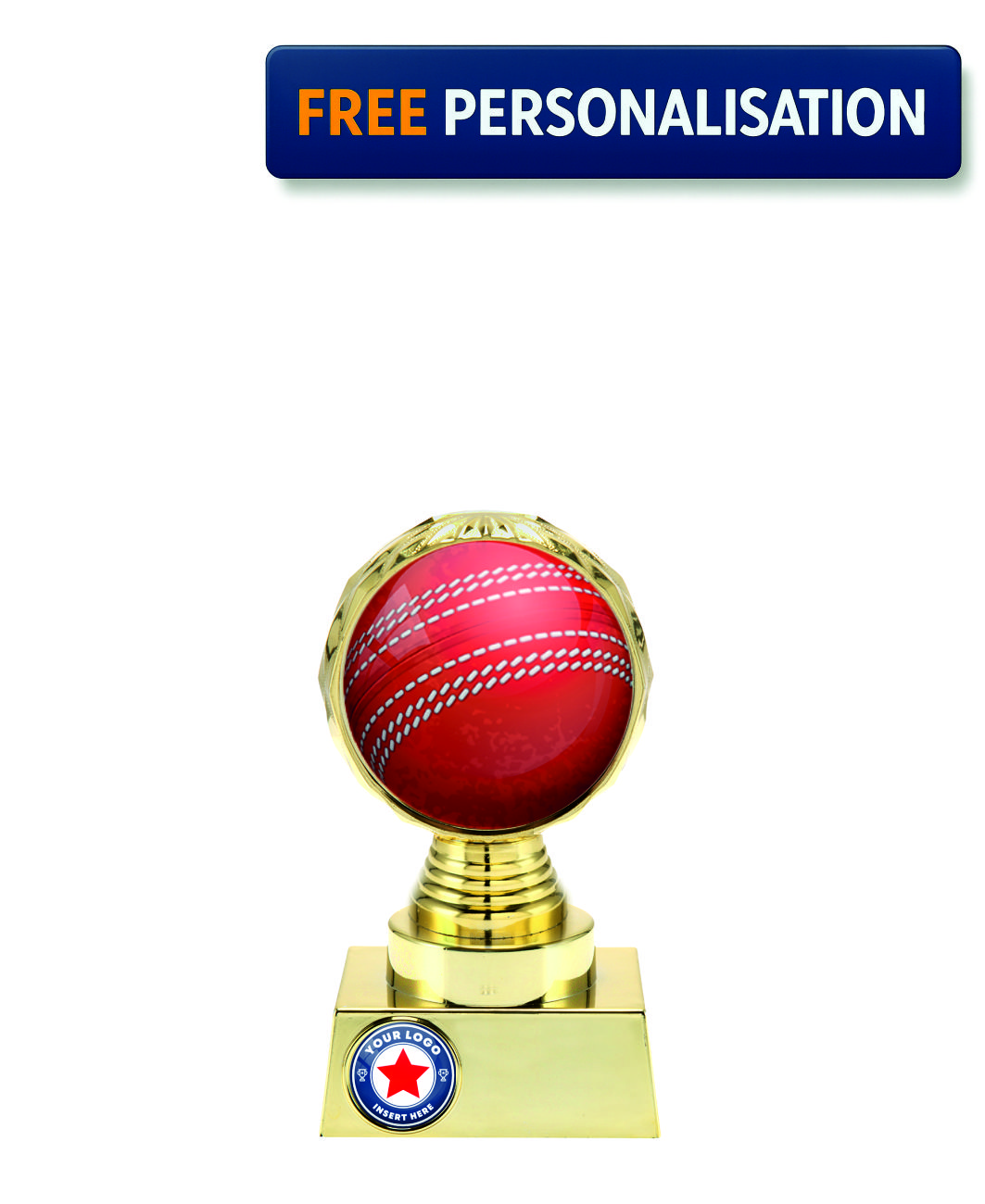 13.5cm GOLD SHINE CRICKET AWARD - P514.01 + N31.01