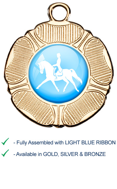 Dressage Medal with Light Blue Ribbon - M519