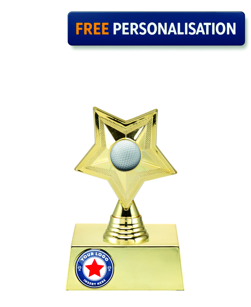 14.5cm GOLD STAR GOLF AWARD - P531.01 + N31.01