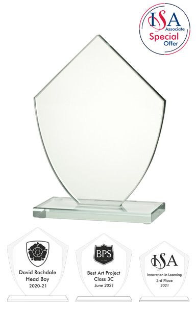 ISA Personalised Rounded Diamond Glass AWARD - W442. 