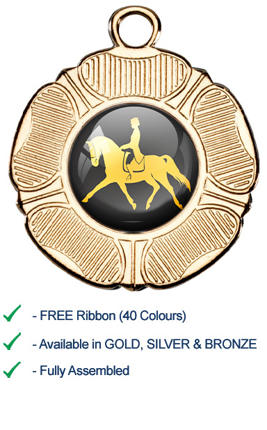 Gold Dressage Medal with Ribbon - M519