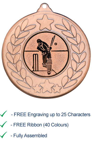 Cricket Centurion 3d Sport Medaille 53x40mm gratis Gravur Ribbon uk p&p mm15009 