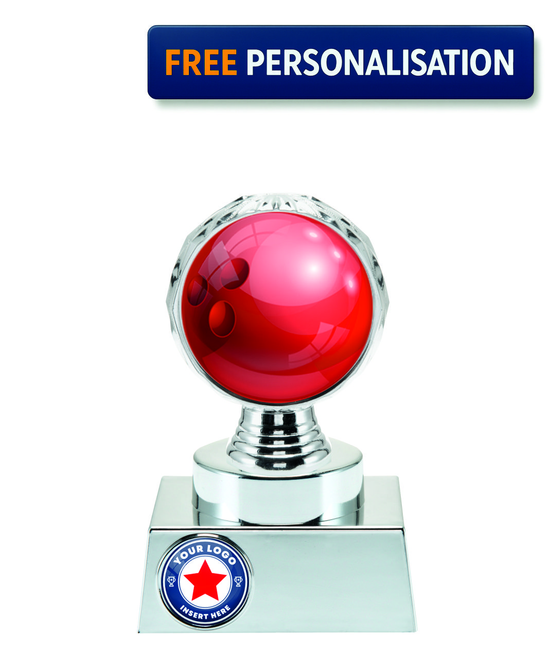 16.5cm SILVER SHINE BOWLING AWARD P514.02 + N33.02