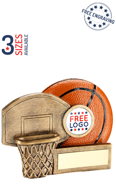 Basketball & Net Chunky Back Resin Trophy- RF365