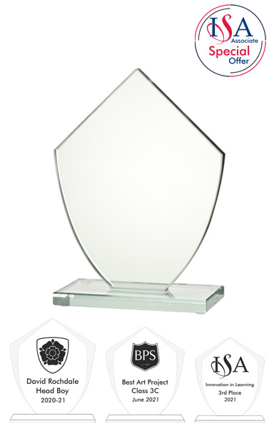 ISA Personalised Rounded Diamond Glass AWARD - W441. 