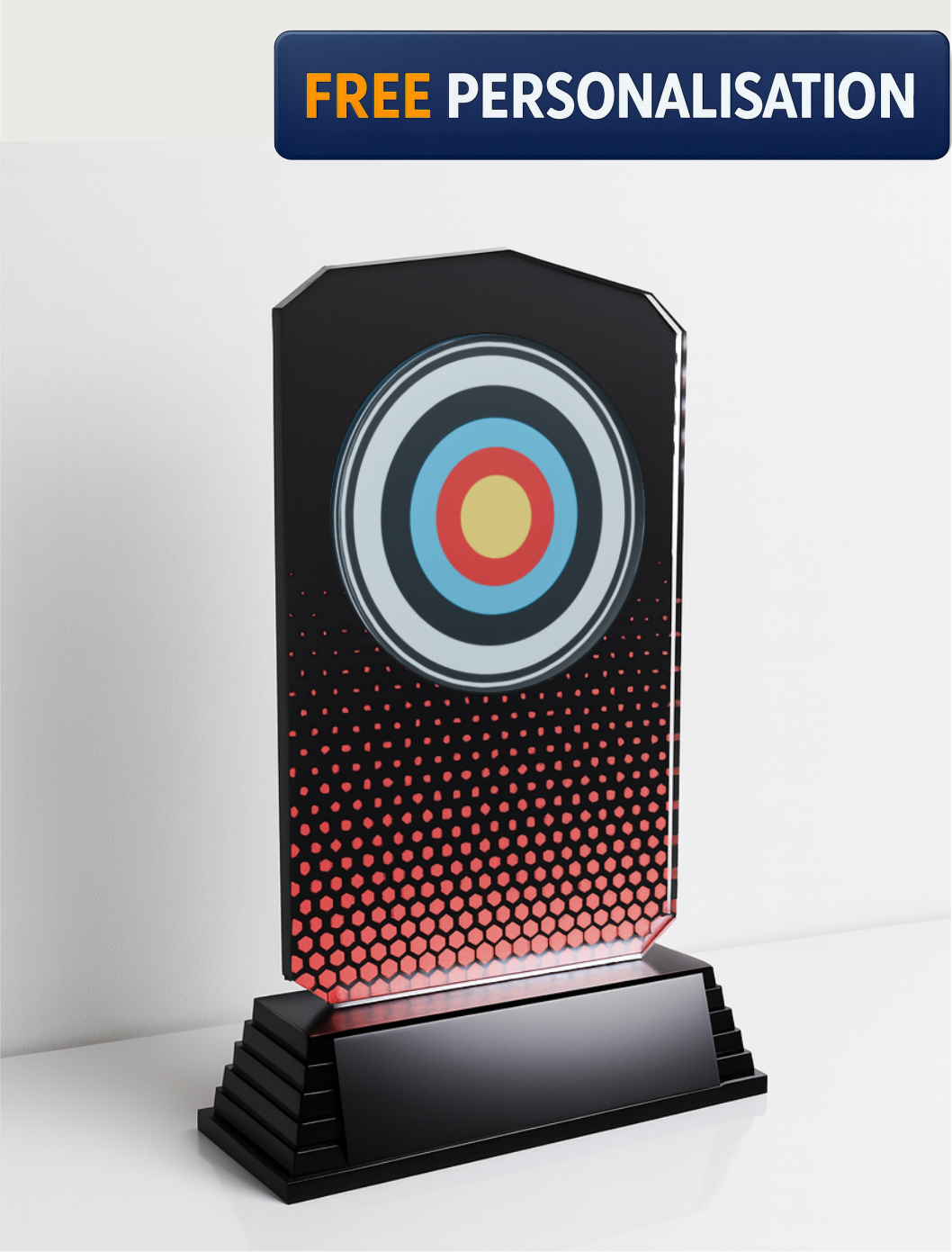 18.5cm Red & Black  Archery Acrylic Award - 0AC100.08