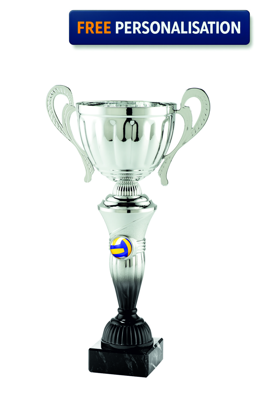 34cm SILVER & BLACK CUP VOLLEYBALL AWARD - MT.151.16.D