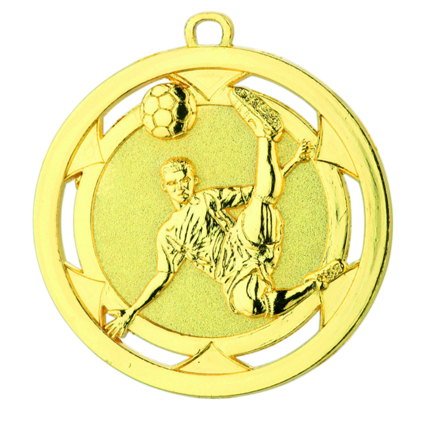 Male Footballer Gold 50mm Medal D4A.01