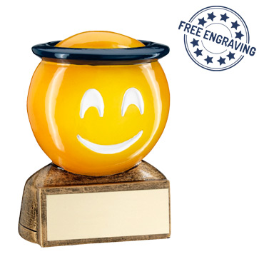 Emoji Trophy - Yellow Blue Halo Emoji Figure - RF953