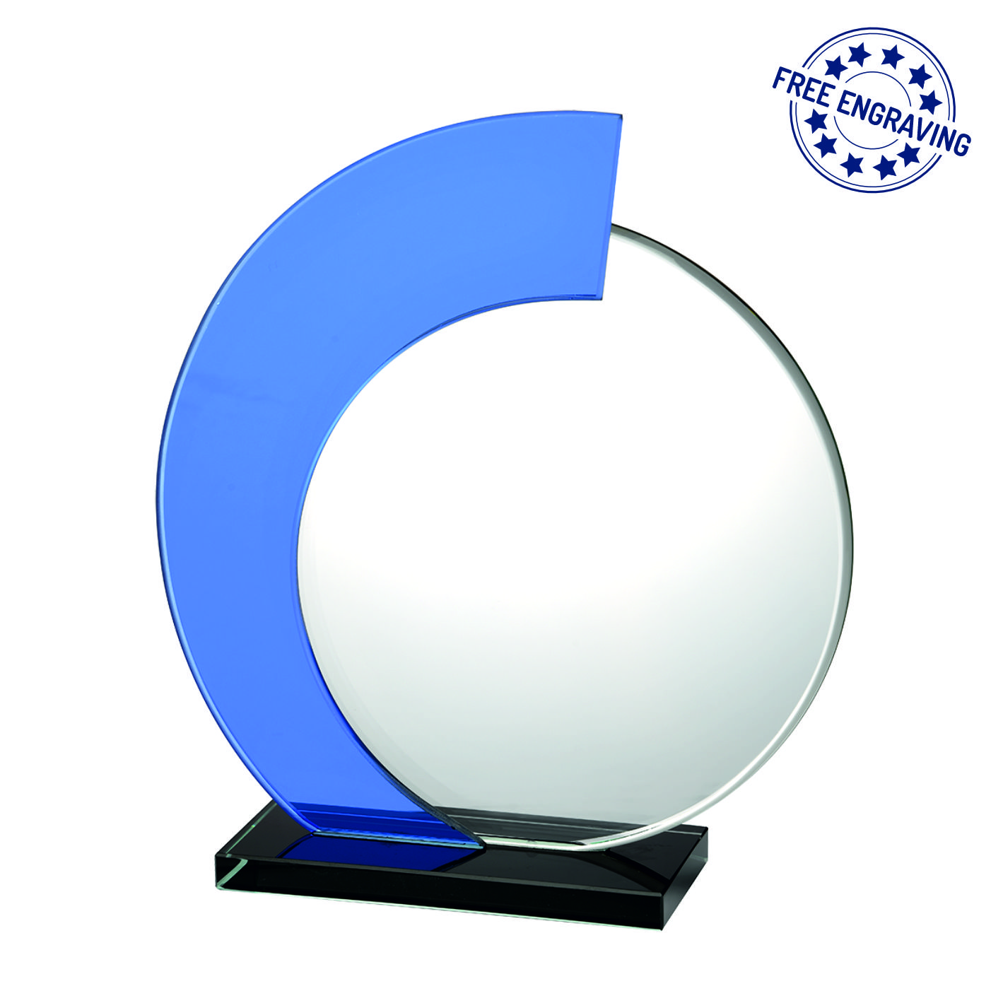 Blue Circular Luxury Glass Award - W45