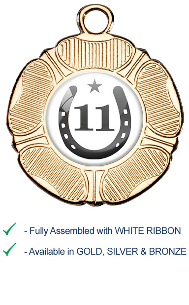 11th Place Equestrian Medal with White Ribbon - M519
