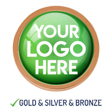 BESPOKE YOUR LOGO ROUND METAL BADGE - GREEN- 22mm