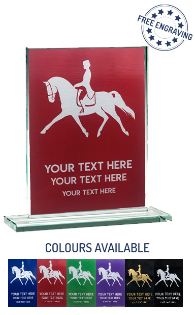 Dressage Coloured Glass Plaque Award (16.5cm)