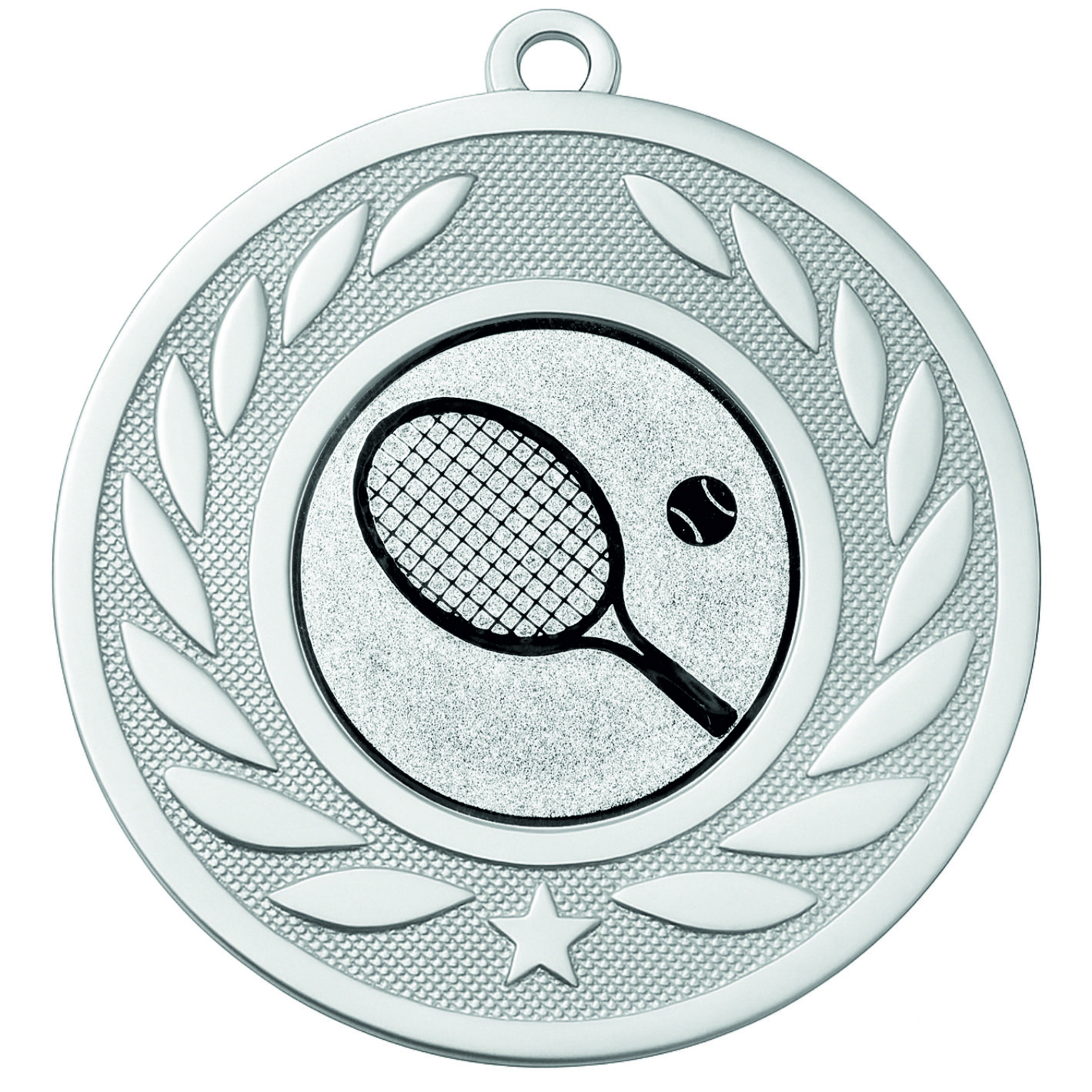Silver Laurel Tennis Medal-FREE Ribbon-M9459.02