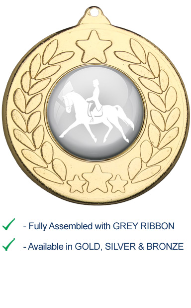 Dressage Medal with Grey Ribbon - 9459G