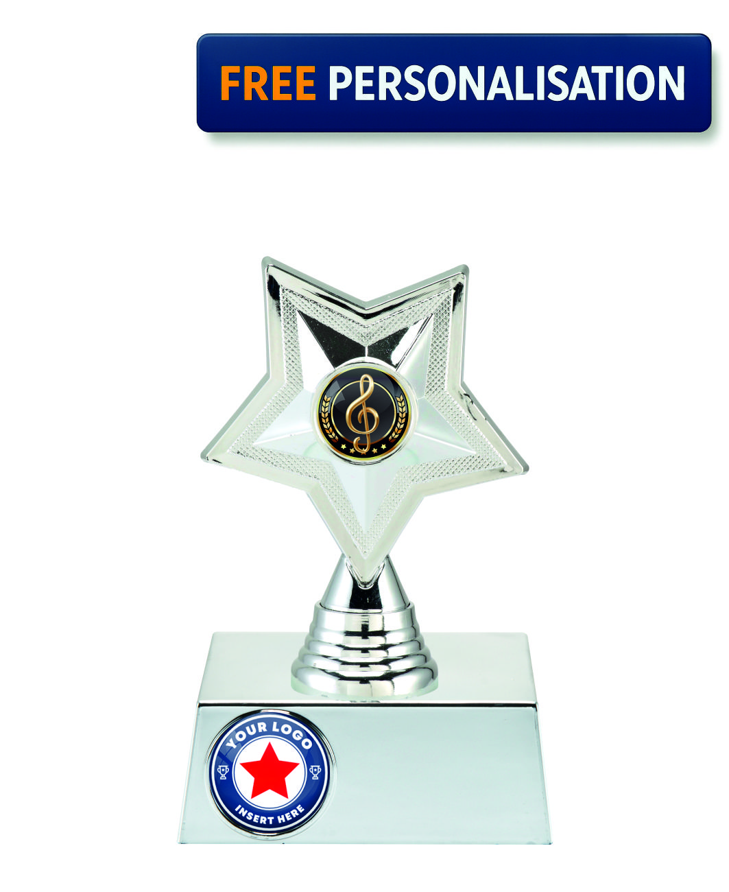 17.5cm SILVER STAR MUSIC AWARD - P531.02 + N33.02