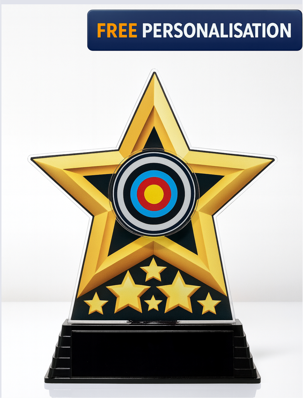 17.5 cm Archery Gold Star Acrylic Award - 0AC020