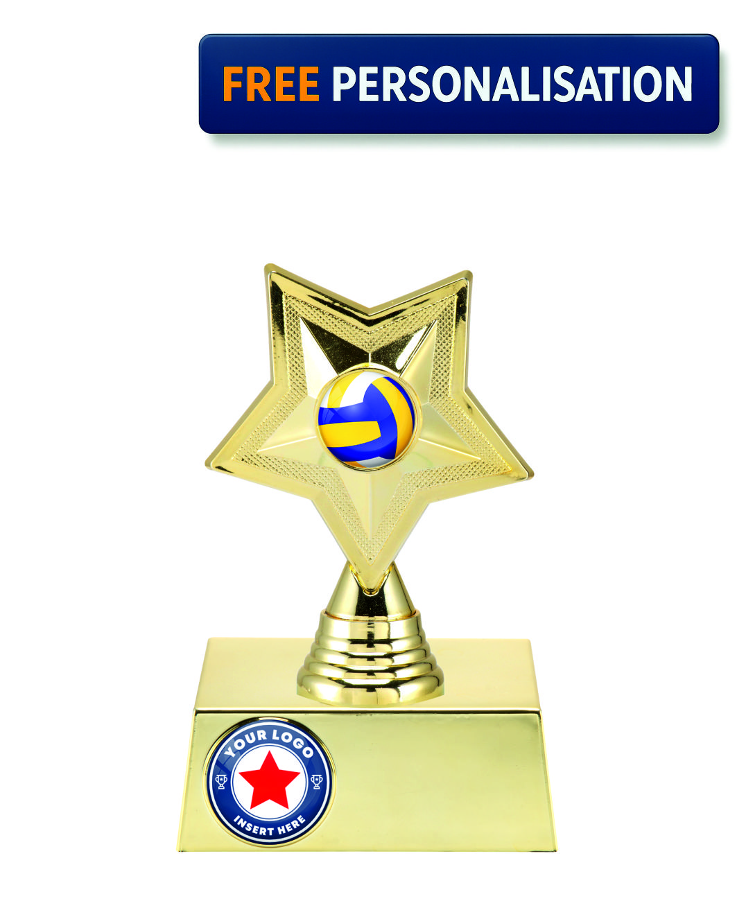 17.5cm GOLD STAR VOLLEYBALL AWARD - P531.01 + N33.01