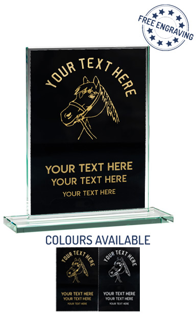 Design Your Own Equestrian Coloured Glass Plaque Award (16.5cm)