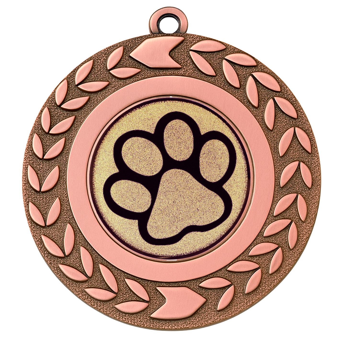 Bronze Wreath Dog Paw Medal - FREE Ribbon - BIE.M9460.03
