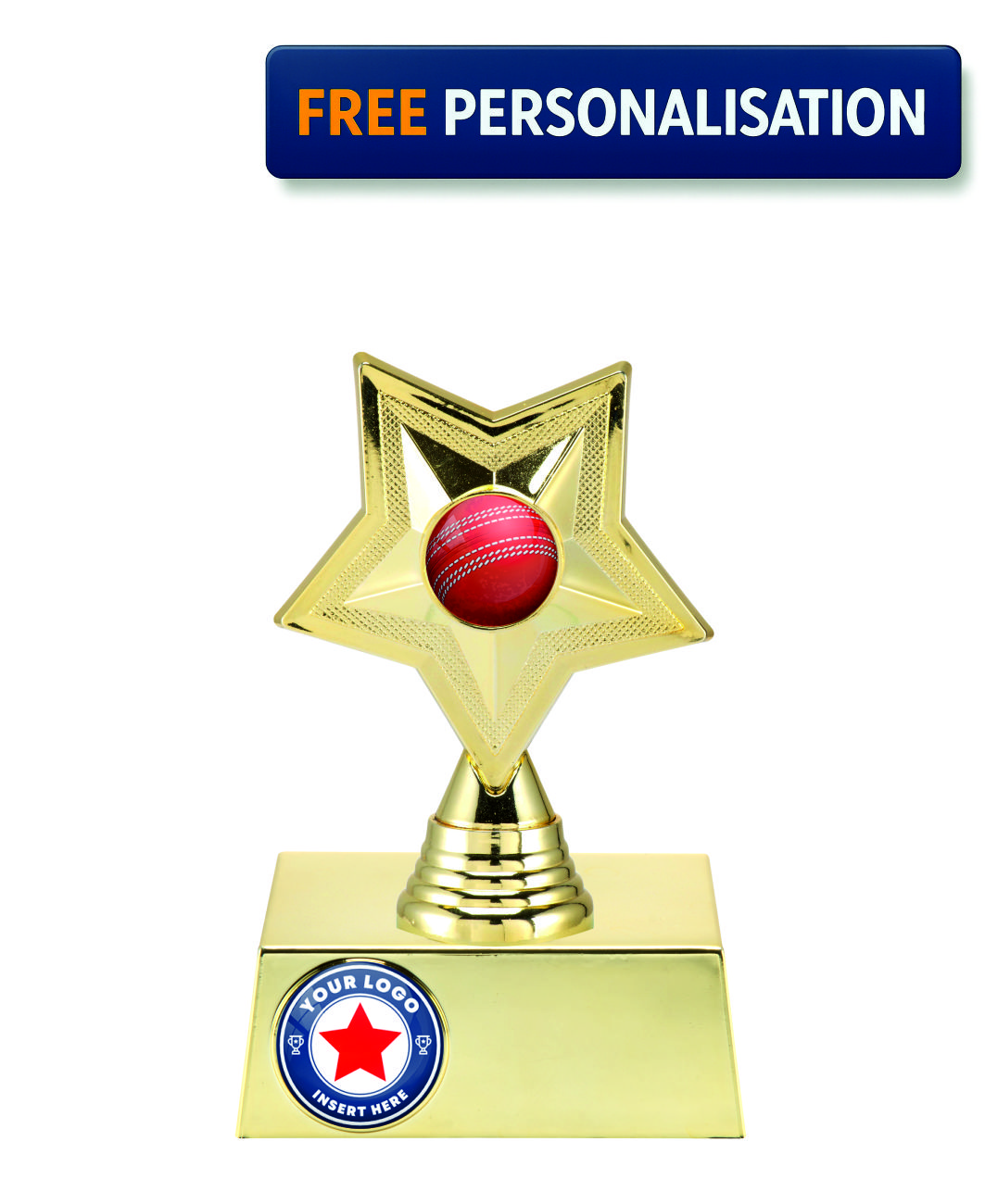 17.5cm GOLD STAR CRICKET AWARD - P531.01 + N33.01