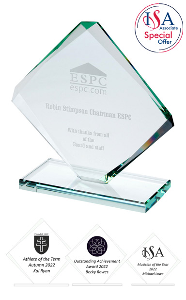 ISA Personalised DIAMOND GLASS AWARD (19.5cm) - DIA003