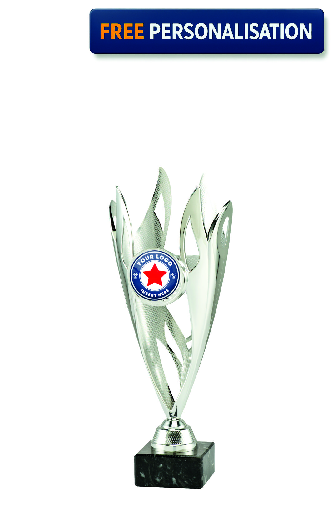 29cm Silver Flame Cup - ET.444.02.A