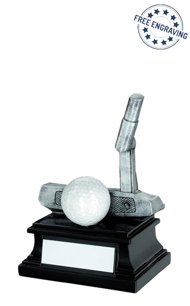 Golf Putter & Ball Resin Trophy (15.2cm) - RF516P