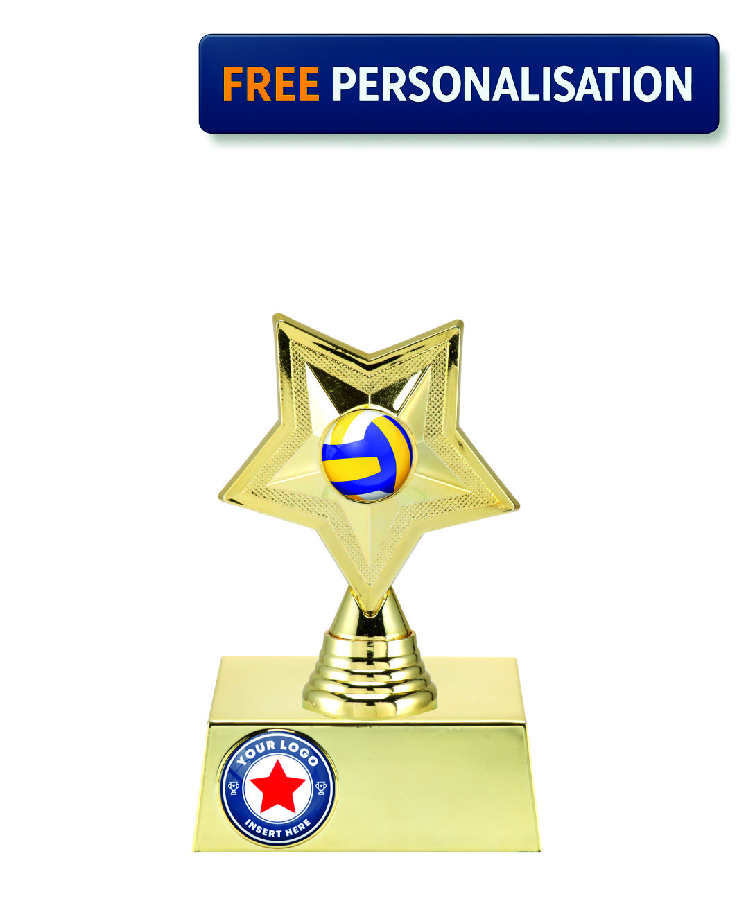 14.5cm GOLD STAR VOLLEYBALL AWARD - P531.01 + N31.01