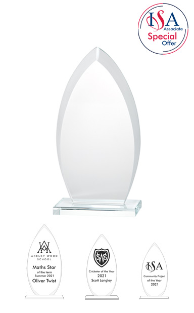 ISA Personalised Almond Glass AWARD - W321. 