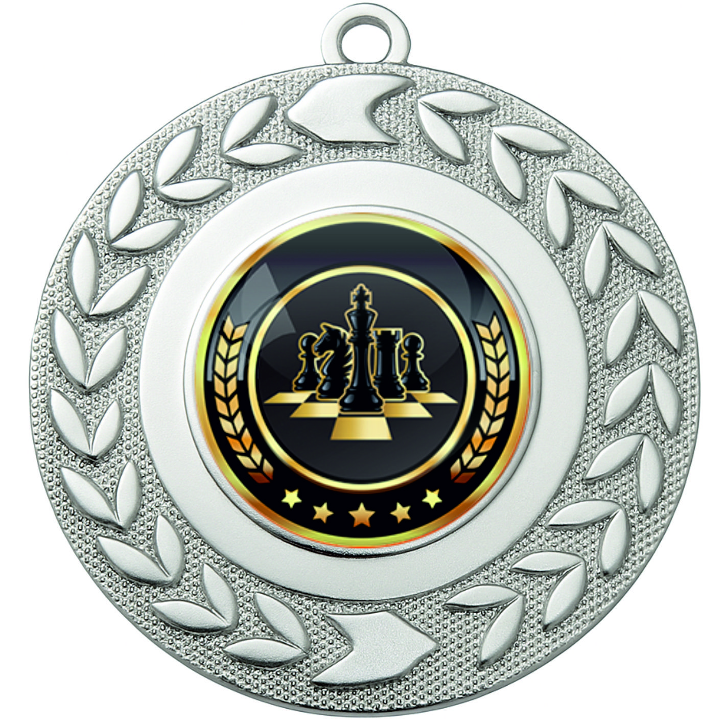 Silver Wreath Colour Chess Medal-FREE Ribbon-BIE.M9460.02