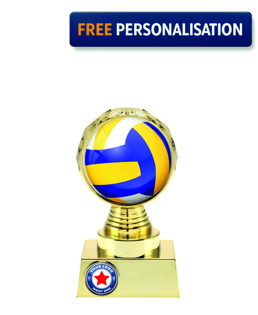 15cm GOLD SHINE VOLLEYBALL  AWARD - P514.01 + N32.01