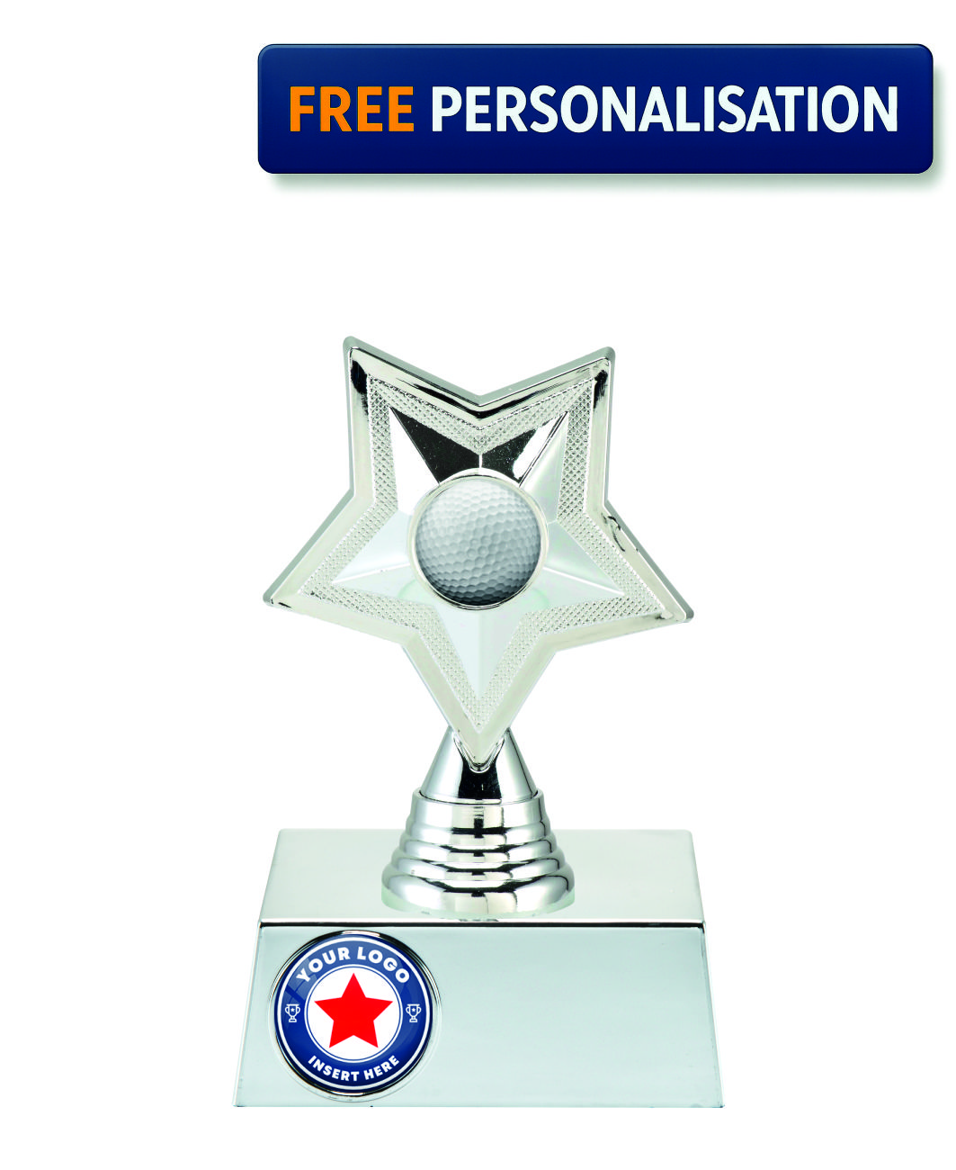 17.5cm SILVER STAR GOLF AWARD - P531.02 + N33.02