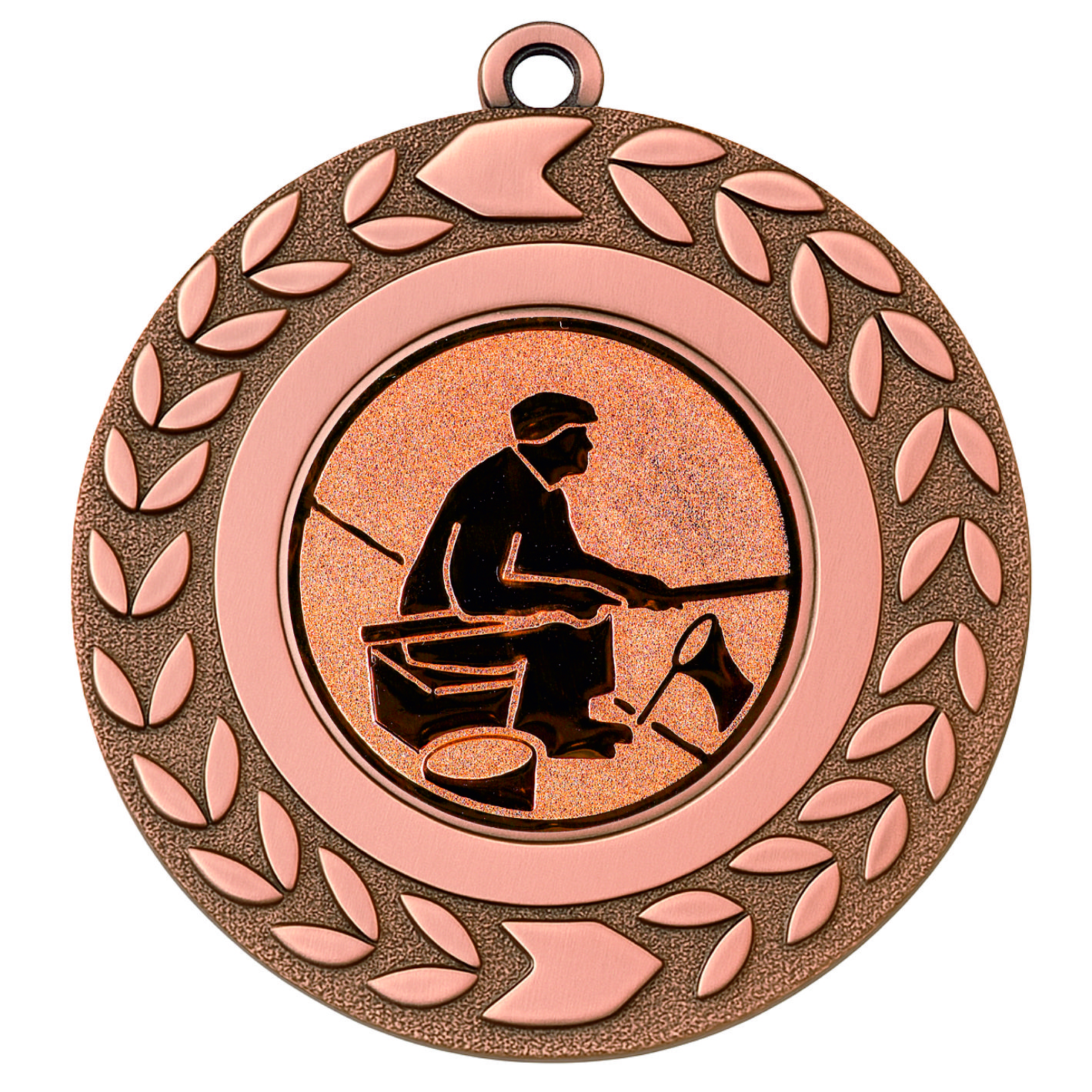 Bronze Wreath Fishing Medal - FREE Ribbon - BIE.M9460.03