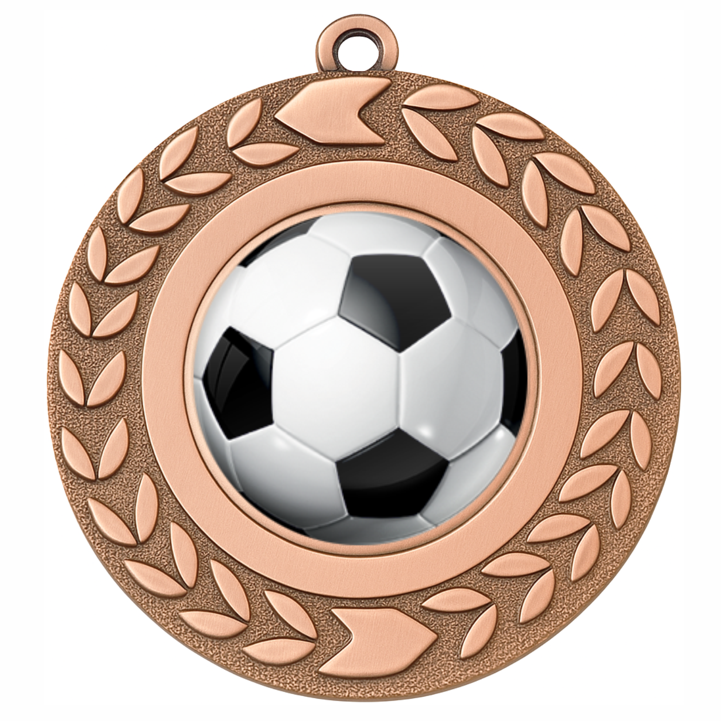Bronze Wreath Colour Football Medal-FREE Ribbon-BIE.M9460.03