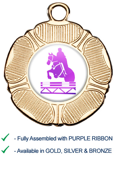 Show Jumping Medal with Purple Ribbon - M519