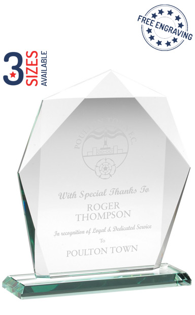 HEPTAGON LUXURY GLASS AWARD - 10mm thickness - Presentation Box - KG5