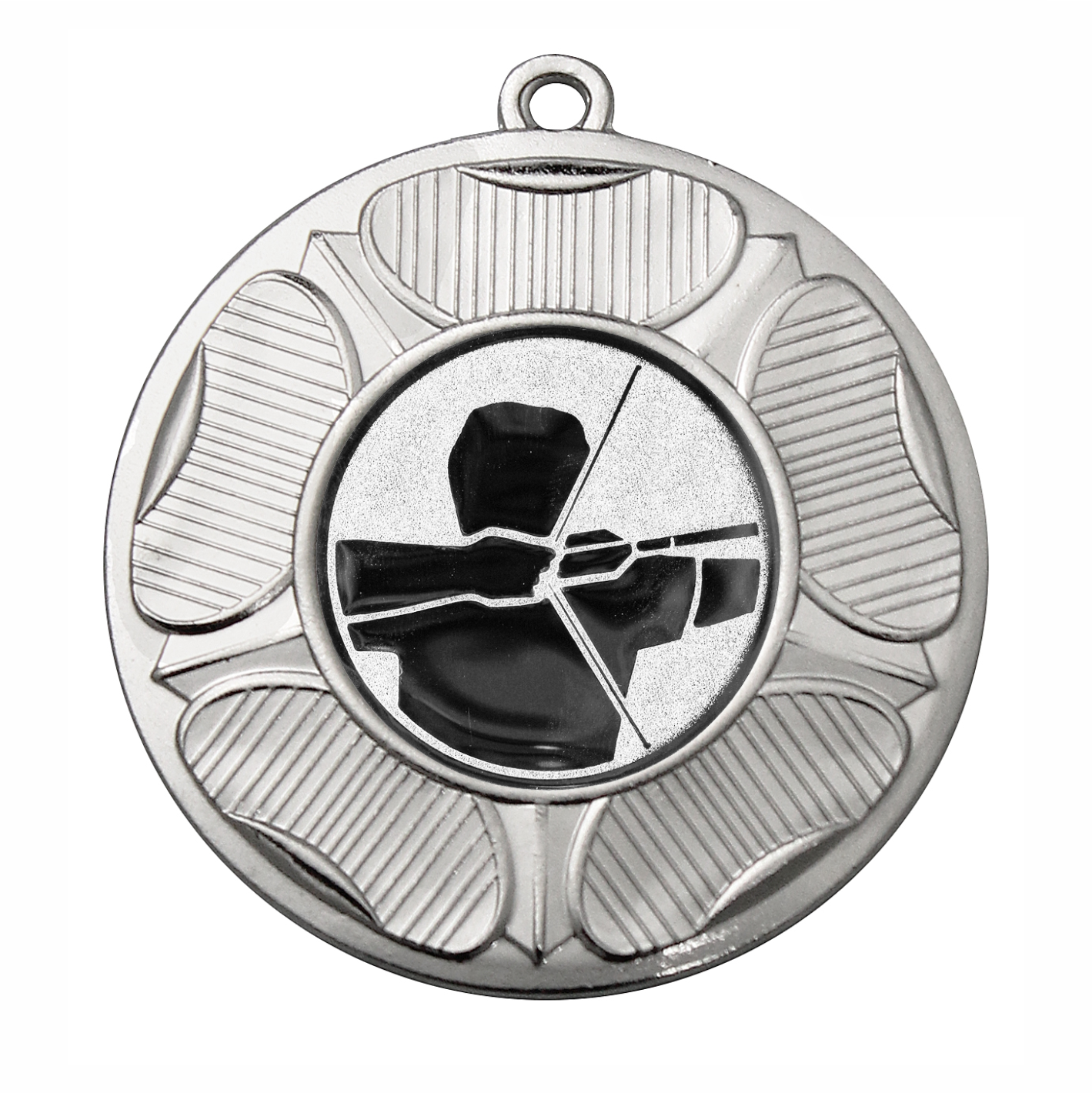 Silver Tudor Rose Medal with Archery Logo - BIE.M9458.02