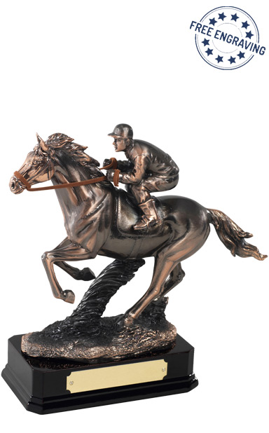 Copper Plated Horse & Jockey Award - GX009A