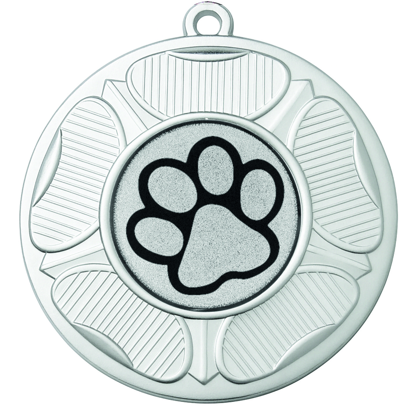 Silver Tudor Rose Dog Paw Medal-FREE Ribbon - BIE.M9458.02
