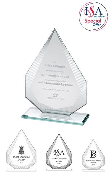 ISA Personalised DIAMOND WITH SILVER DETAILING GLASS AWARD (16.5cm) - SL3A