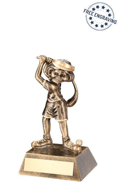 Golf Female Comic Star Resin Trophy (14cm) - RF96