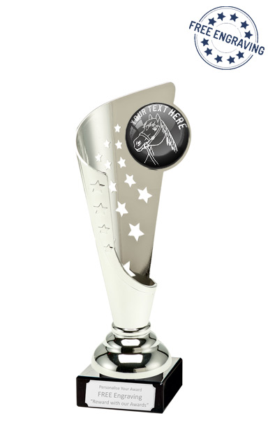Design Your Own Equestrian Silver Star & Swirl Award - 04.047.02B