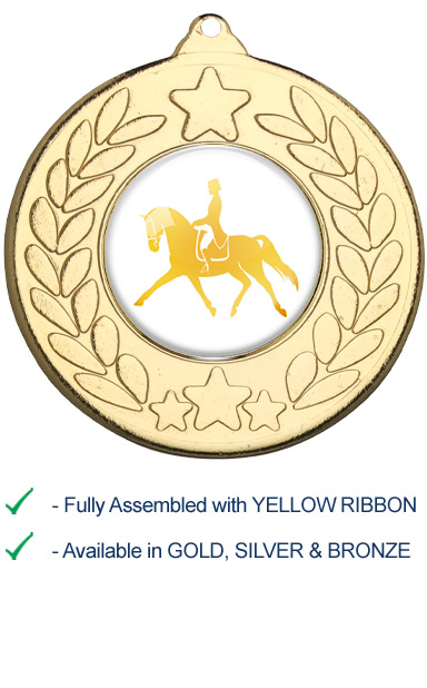 Dressage Medal with Yellow Ribbon - M18