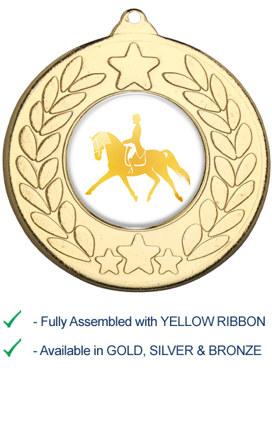 Dressage Medal with Yellow Ribbon - 9459G