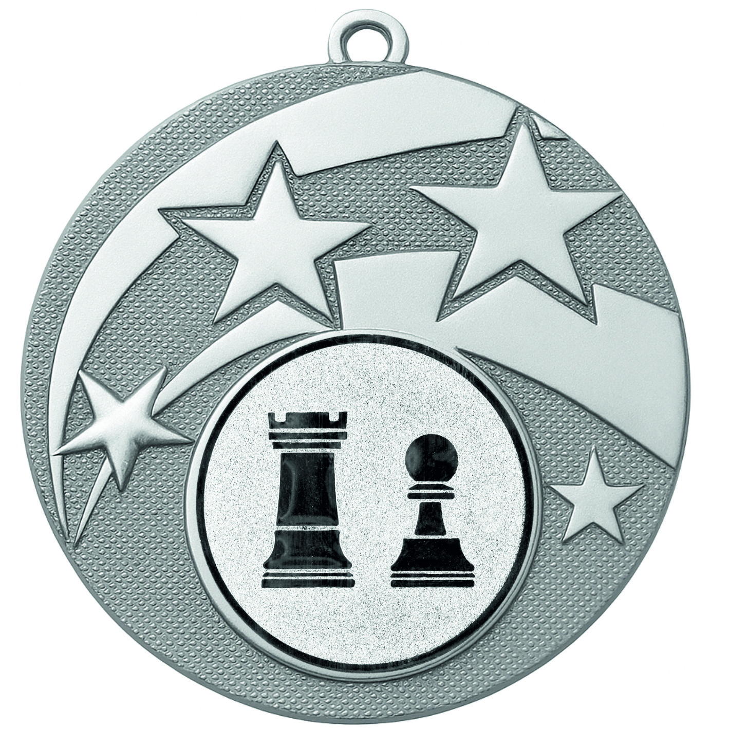 Silver Star Chess Medal - FREE Ribbon - BIE.M9457.02