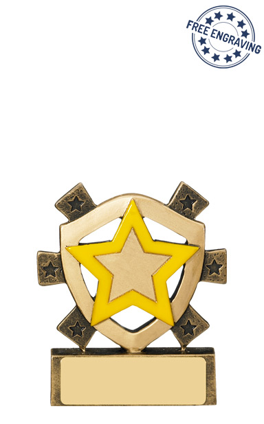 Mini Shield Yellow House Resin Trophy - RM685
